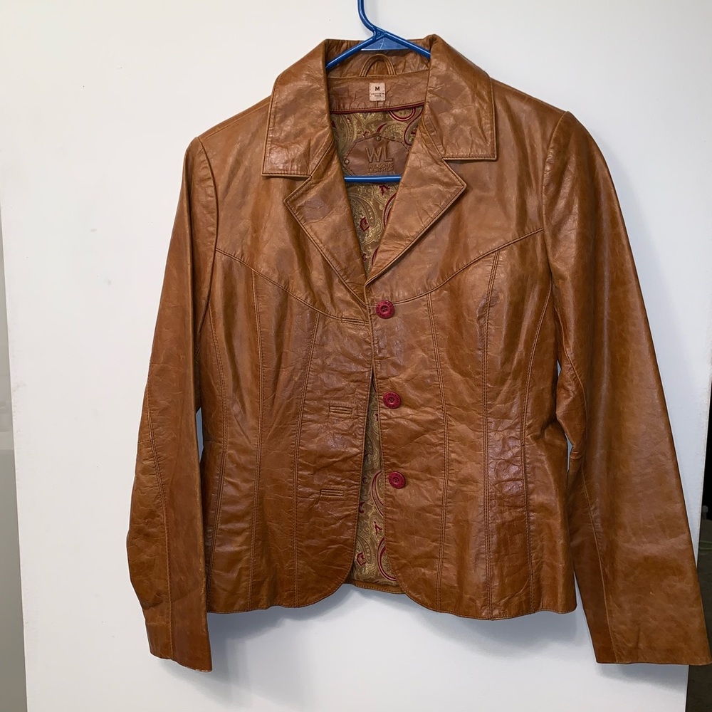 Brown leather jacket